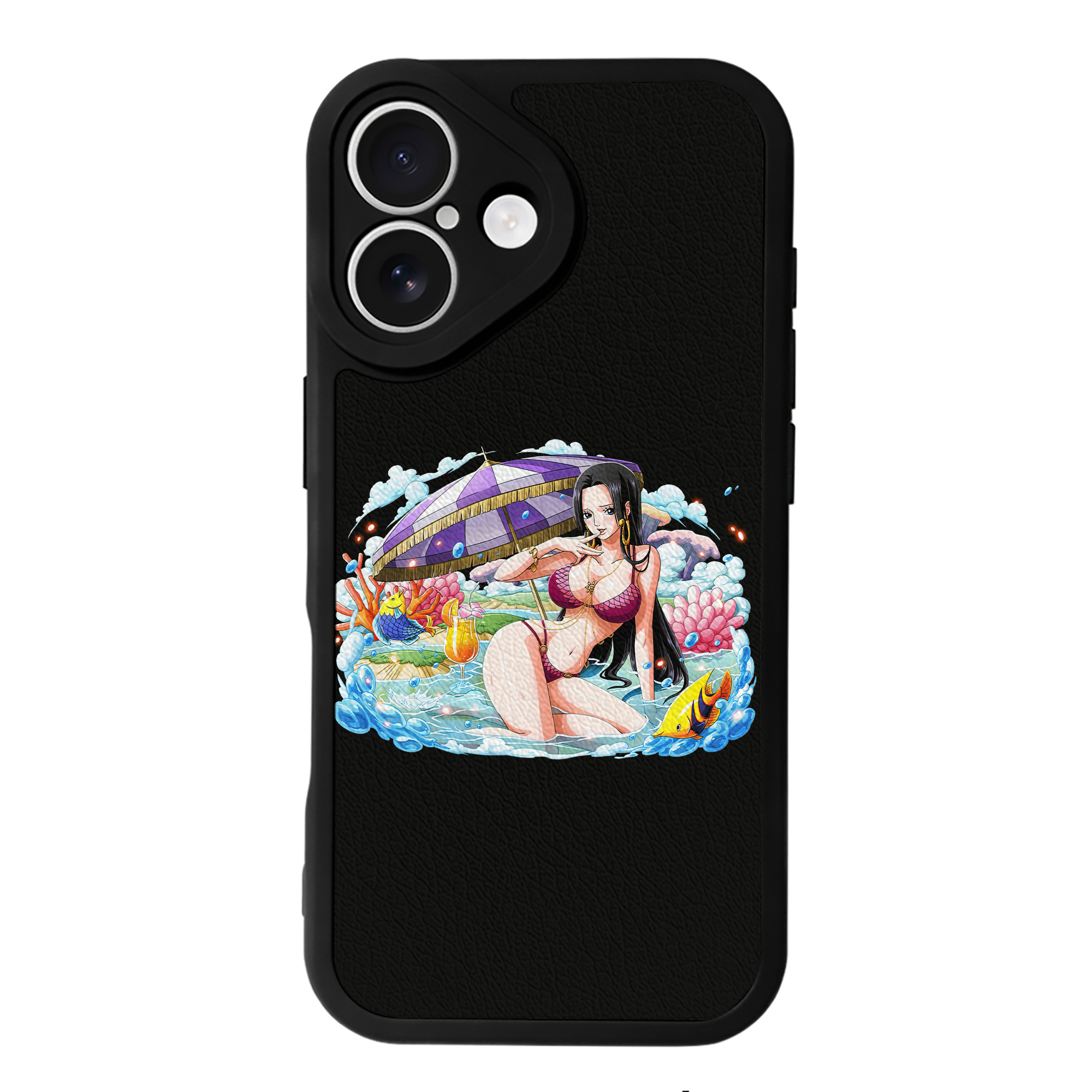 （画像用） ワンピース ボア・ハンコック ONE PIECE Boa·Hancock 【iPhone 16シリーズ対応】シリコンスマホケース（レザー調） 材質：シリコン